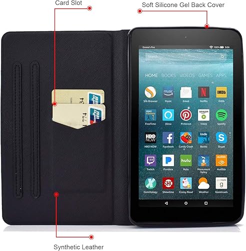 Miniatura 6 de Dteck - Funda protectora para tablet Fire 7 para niños, de piel sintética, con ranuras para tarjetas Tienda Kindle Fire de 7 pulgadas (975