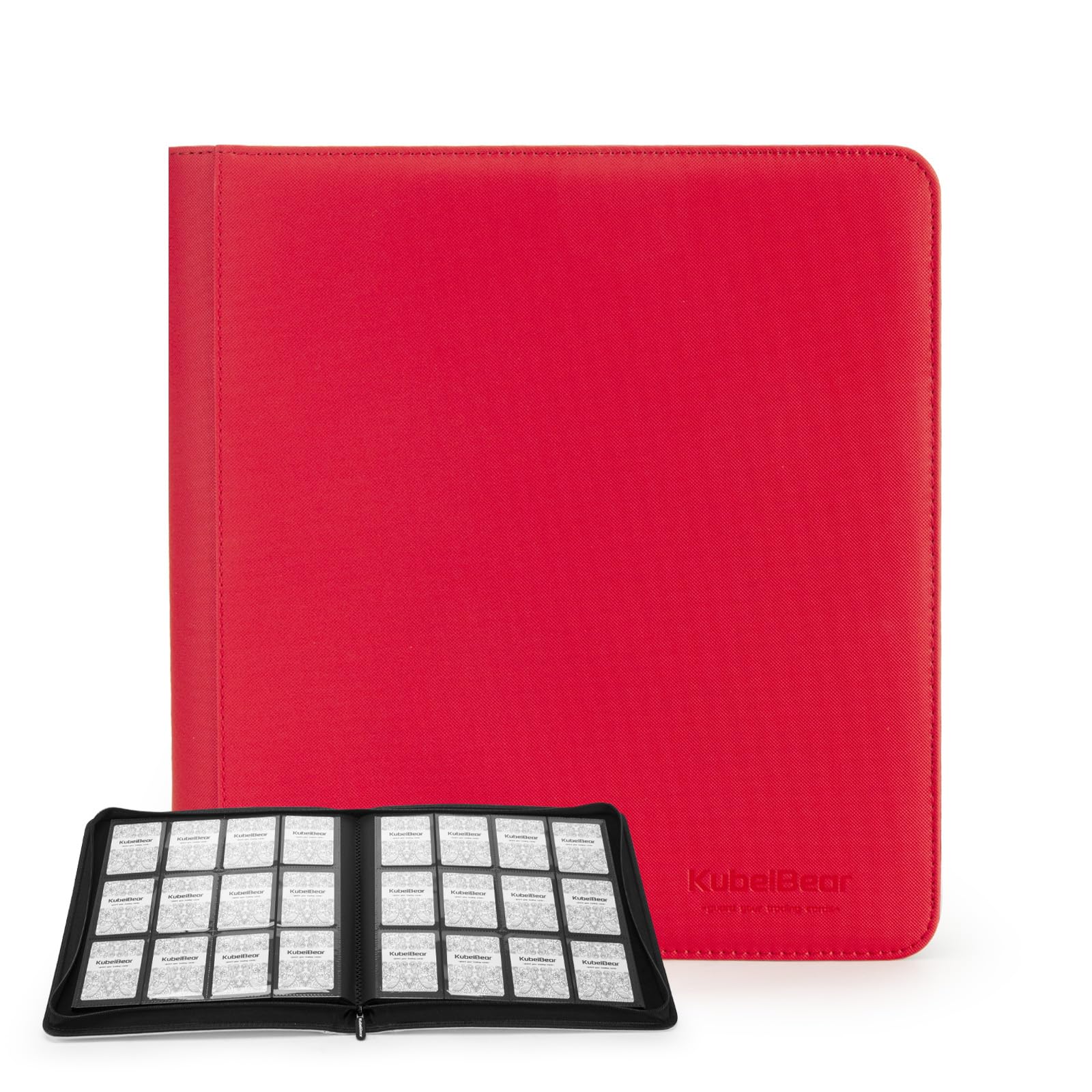 Card Binder – 720 Capacity, Zippered Trading Card Holder for MTG, Sports &amp; Collectible Cards – Acid-Free, Durable &amp; Travel-Friendly Storage (Red dots, 12 Pocket)