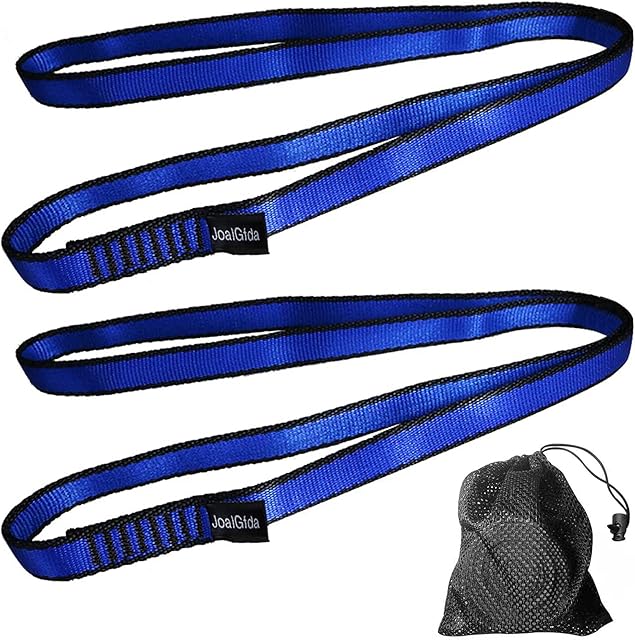JoalGfda Climbing Sling, 2pcs Ring Nylon Sling Runners 18mm Climbing Utility Cord, 23kn Nylon Climbing Rope Suitable for Mountaineering,Hiking, Swing, Yoga Hammock, Emergency Equipment, Etc