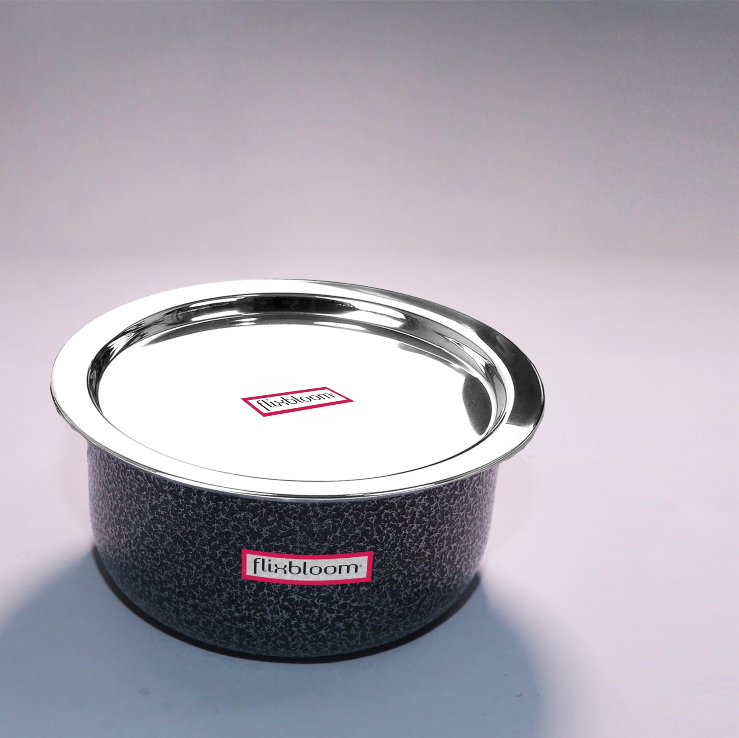 Flixbloom Pro Kitchen Hard Anodised Black Induction Base/LPG Stove Friendly Kitchen Cookware Utensil Cooking Tope/Container/Patila/Bhagona/Handi (Tope with Lid, 4 Litre Container)