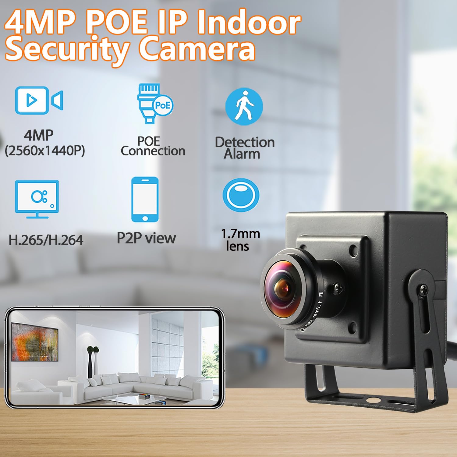 4MP Mini POE IP Camera 1.7mm Lente Fisheye - Dettaglio