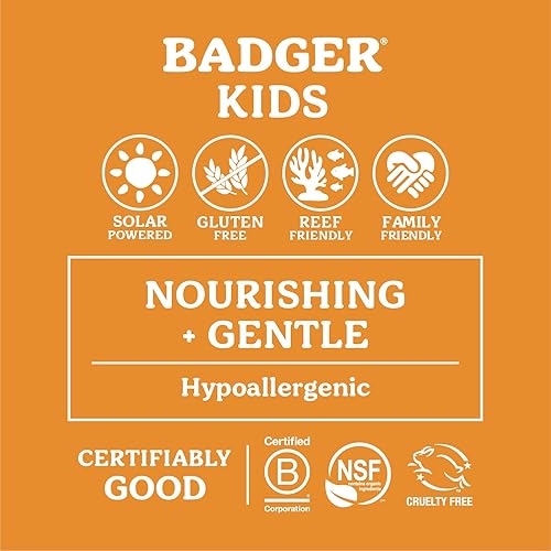 Miniatura 3 de Badger Protector solar mineral SPF 40 para niños y SPF 35 protector solar mineral para niños, protector facial para niños  Protector solar para