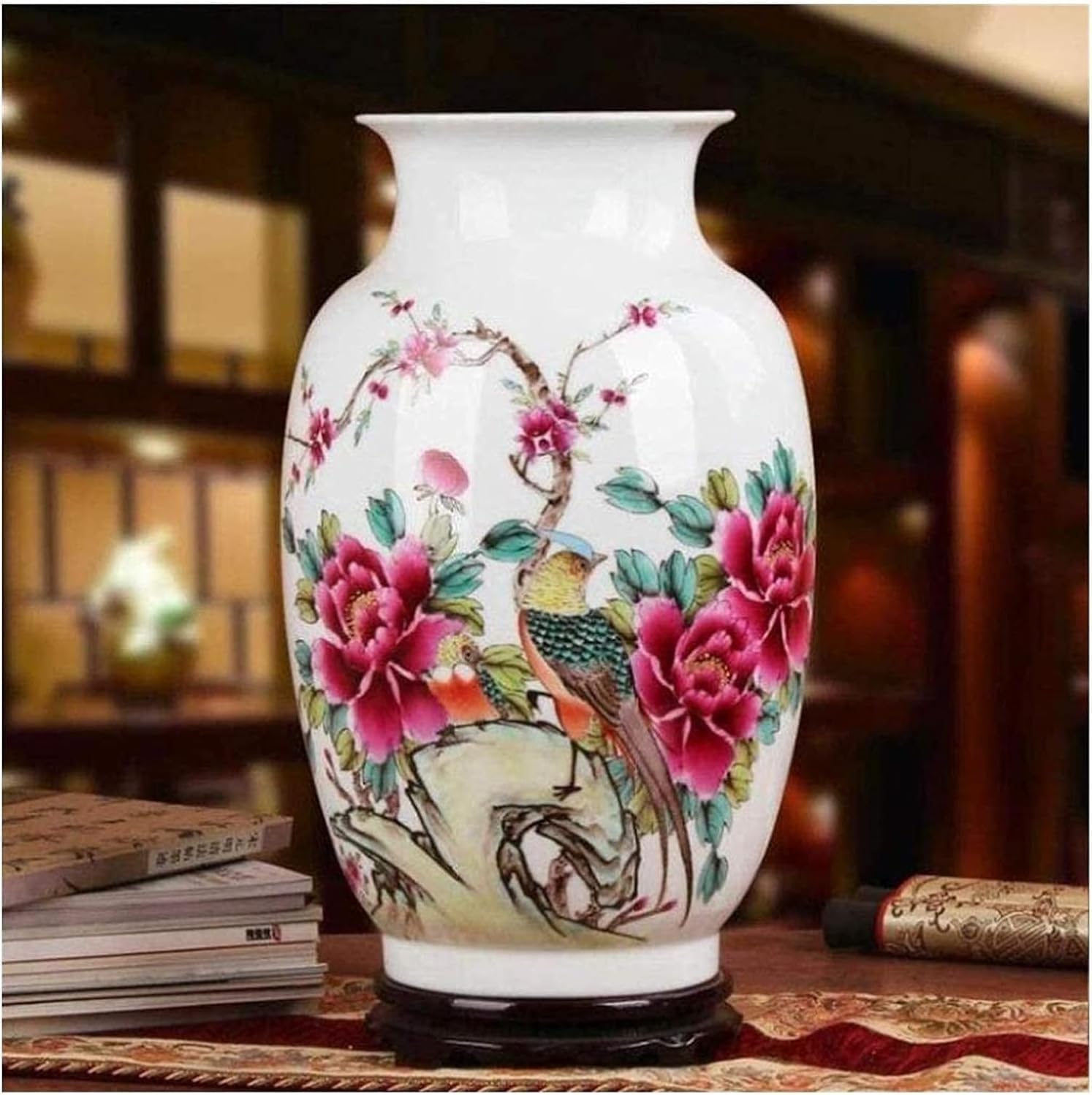 Bzgpmfud One Color Vase Desktop Porcelain Clay Beautiful Ceramic Ornaments Ancient Chinese Ancestors Floor Handmade Pastel