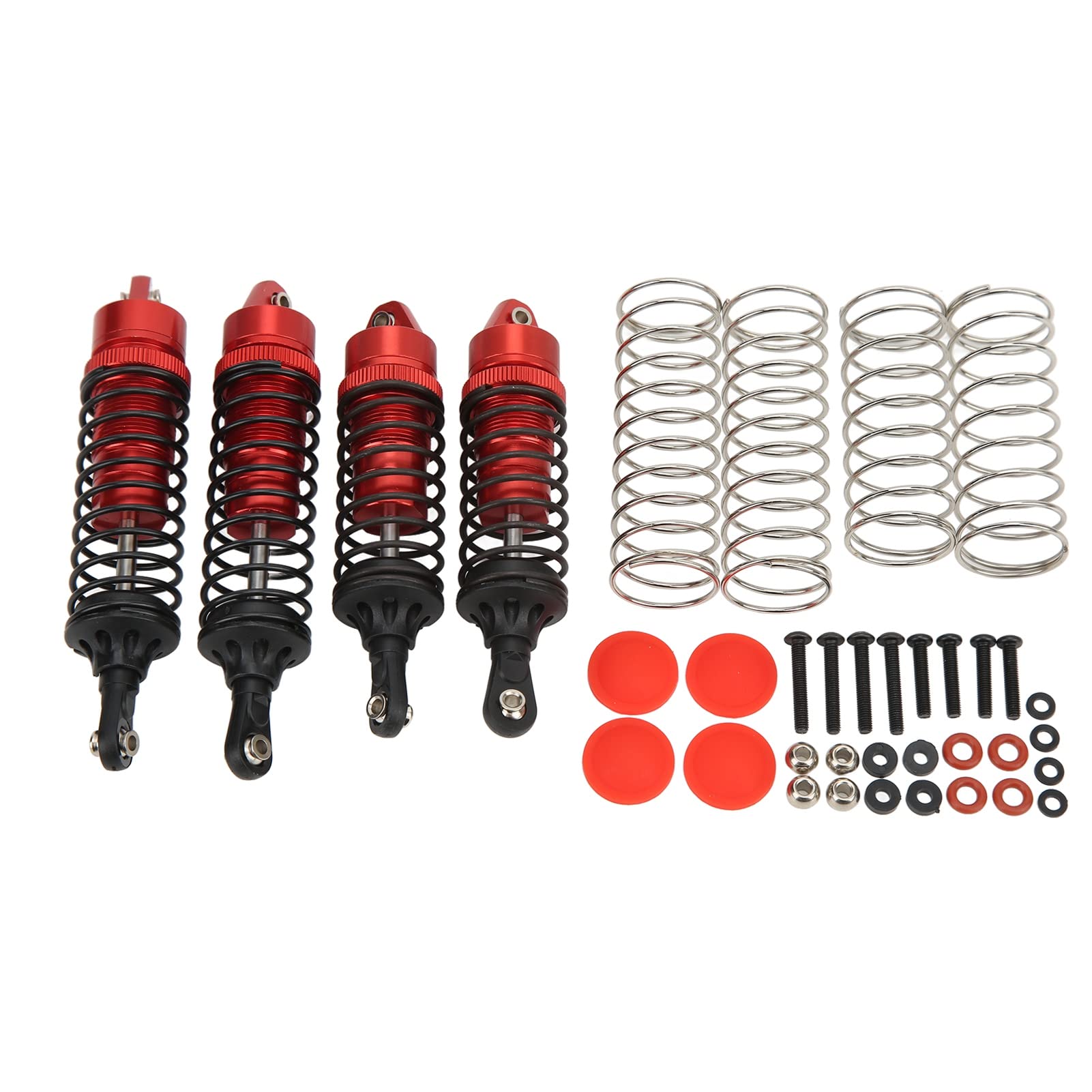 Juego de amortiguadores RC de aleación de aluminio de alto rendimiento para 1/10 RC Car suspensión delantera y trasera (rojo)
