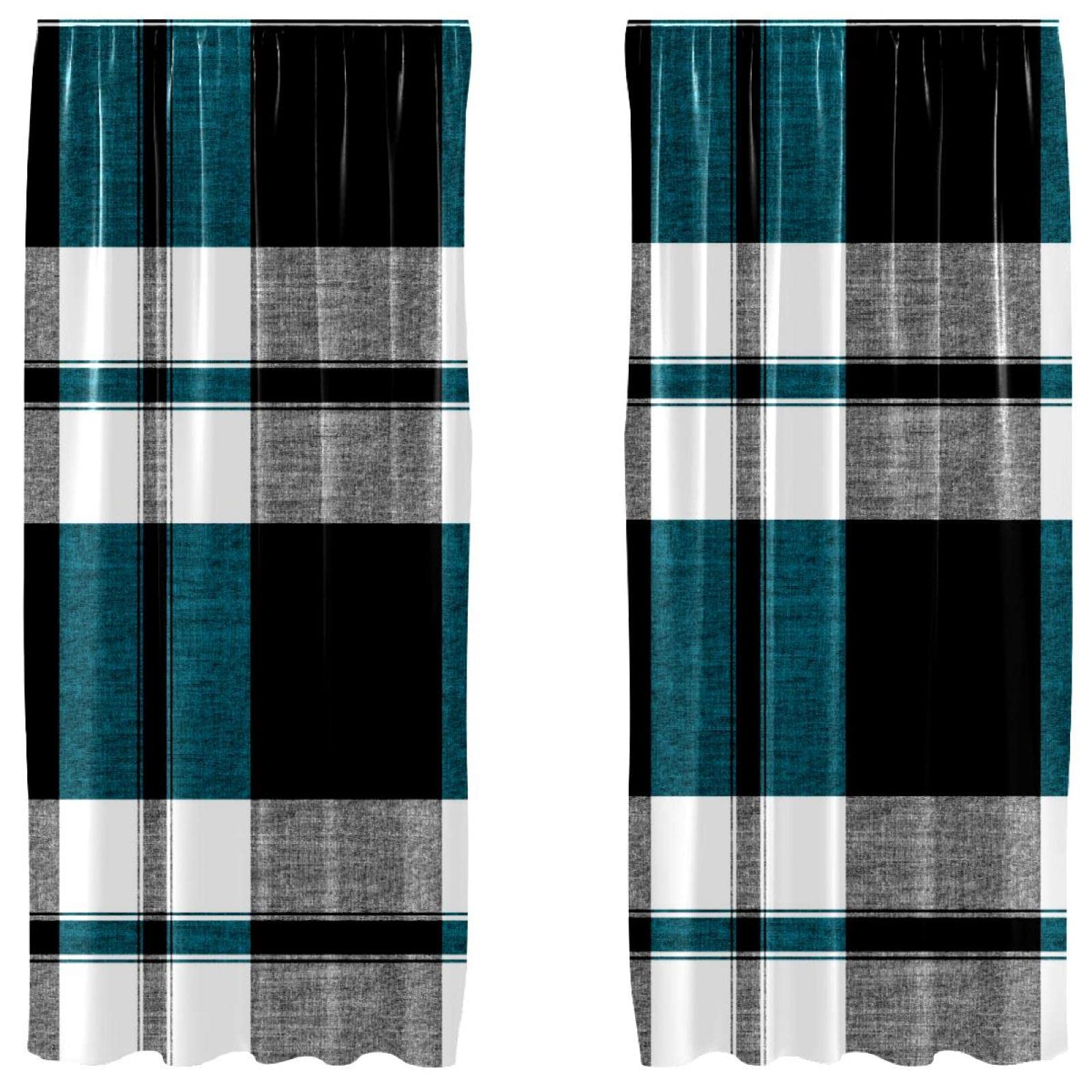Cortinas opacas a cuadros para dormitorio infantil o salon moderno gris