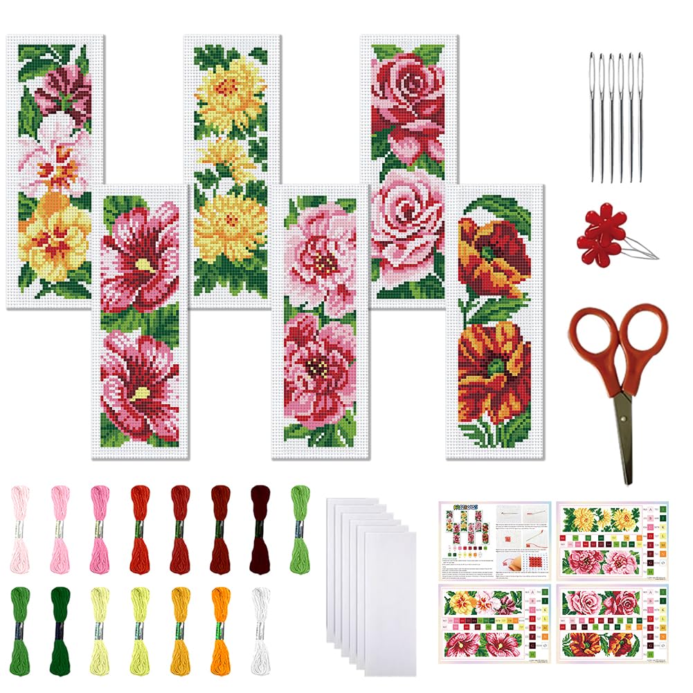 FREEBLOSS Cross Stitch Bookmark Kit - Beginner Embroidery -10
