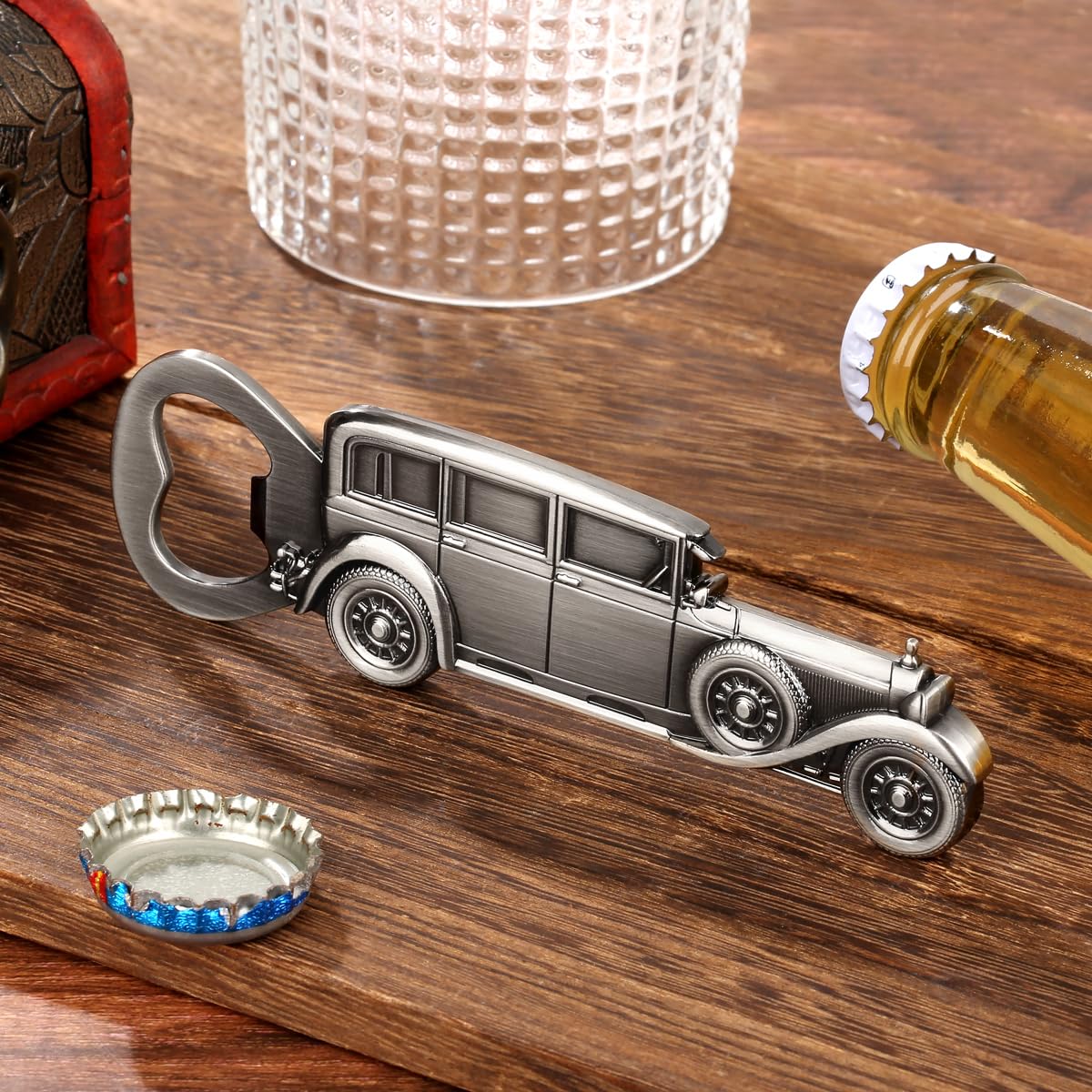 LKKCHER Apribottiglie per birra per auto d'epoca, regali per auto d'epoca, auto retrò per