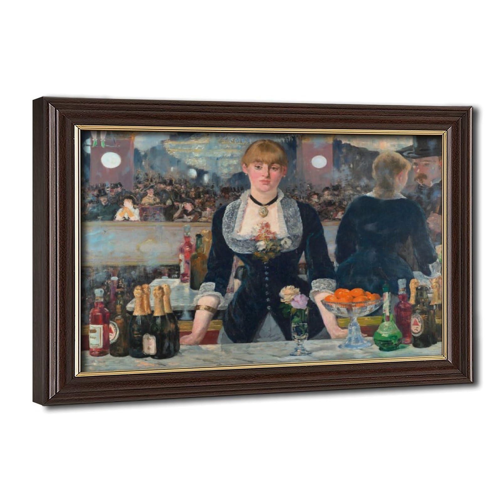 WCYB A Bar at The Folies Bergere - Edouard Manet Posters Prints Canvas Deco Paintings Wall Art Hangable Frame 20" L X 30" W