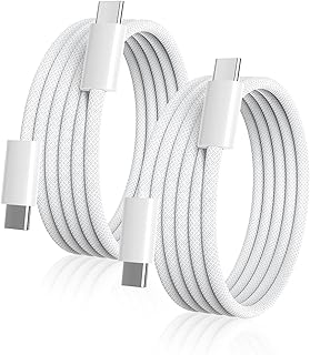 USB C to USB C Cable, 2Pack USBC to USBC Cable 6FT 60W Type C Charger C to C Cable Fast Charging Cord for iPhone 17/17 Pro Max/16 Pro Max/15 Plus/15 Pro Max/Samsung S23 Note 20 MacBook Air