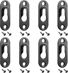 40 Pieces Single Keyhole Picture Hanger with 80 Pieces Screws Metal Keyhole Frame Hangers Keyhole Hanging Fasteners Brackets for Mirror Picture Frame Cabinet, 43 x 16 mm (Black)