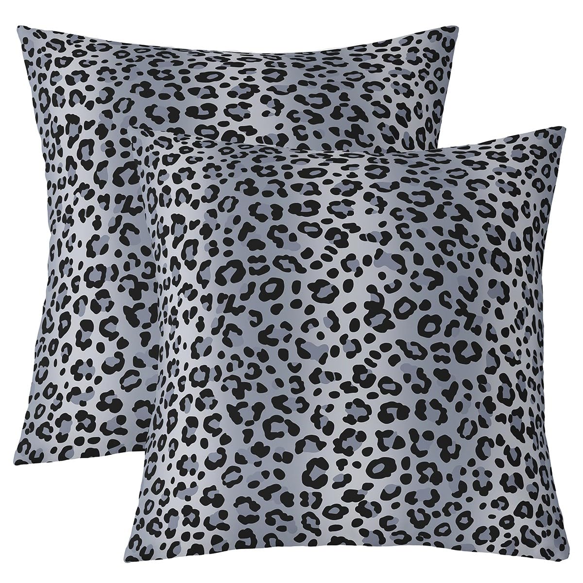 Homemissing Leopard Print Throw Pillow Covers Set of 2 45x45cm Grey Cheetah Square Cushion Covers African Safari Cheetah Pillow Case Cushion Case for Couch Sofa Bedroom Decor