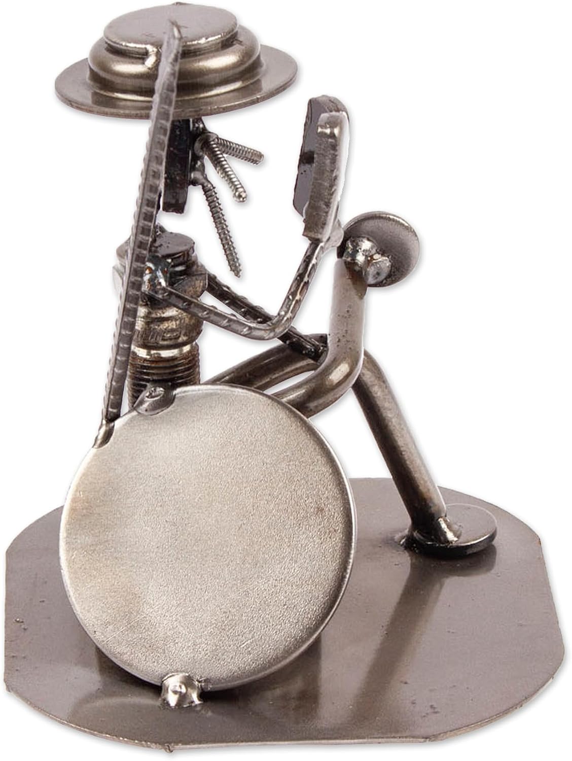 NOVICA Metallic Eco-Friendly Metal Sculpture, 6" Tall, 'Quixote Reads Cervantes'