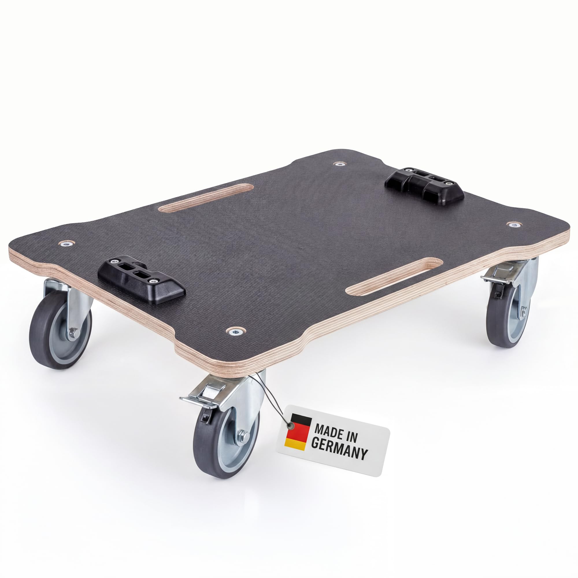 L-BOXX Rollbrett mit Siebdruckplatte – Schwerlast Transportroller für Bosch Sortimo L-BOXX | Rollwagen mit 4 Lenkrollen & Feststellbremse | kompatibel mit L-BOXX System (Siebdruck)