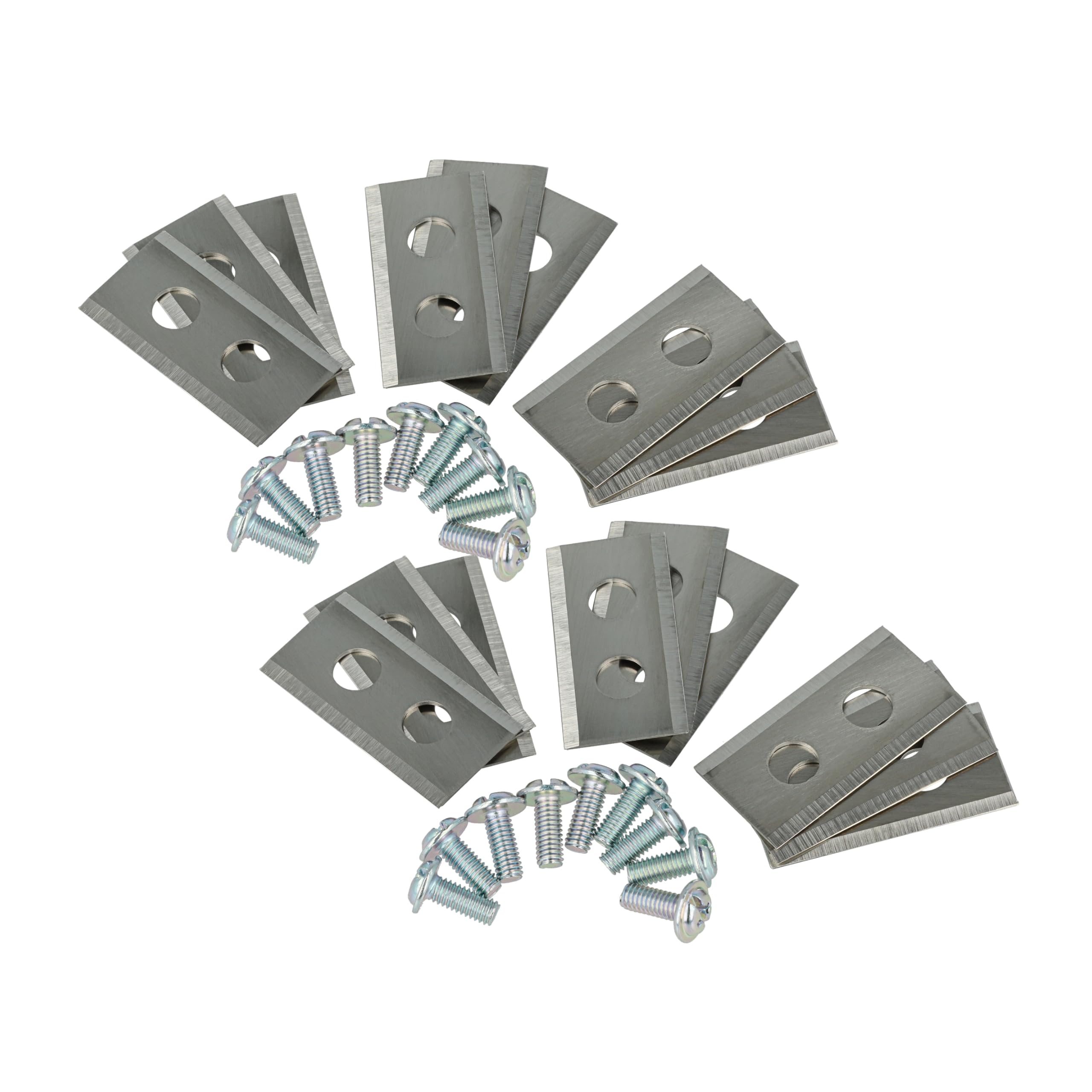 vhbw 18x Replacement Blade Compatible with Kress Mission KR133E, KR172, KR136E, KR121E, KR123E, KR122E Cordless Lawnmower - Cutter Blades, Silversteel