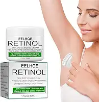 Creme clareador EELHOE Retinol, creme clareador EELHOE, creme clareador facial e corporal EELHOE, soro removedor de manchas escuras para axilas, joelhos, cotovelos, áreas privadas (1 peça)