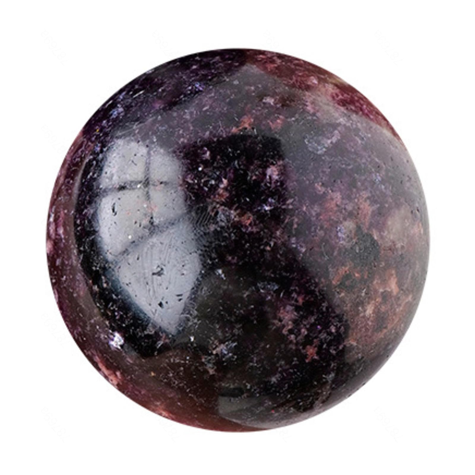 ICXLPMC Lepidolite Ball Purple Mica Quartz Crystal Sphere Gemstone with Wooden Base,mica Ball-4~5cm