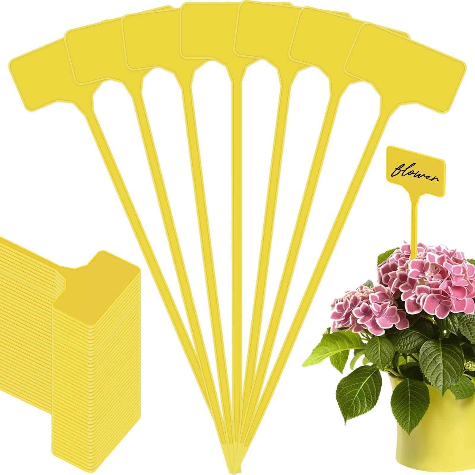 50 szt. Etykiety na rośliny do ogrodu warzywnego, doniczki tagi na rośliny etykiety do ogrodu przedszkolnego, płyta rekordowa plastikowe kołki nazwa znak(100pcs)