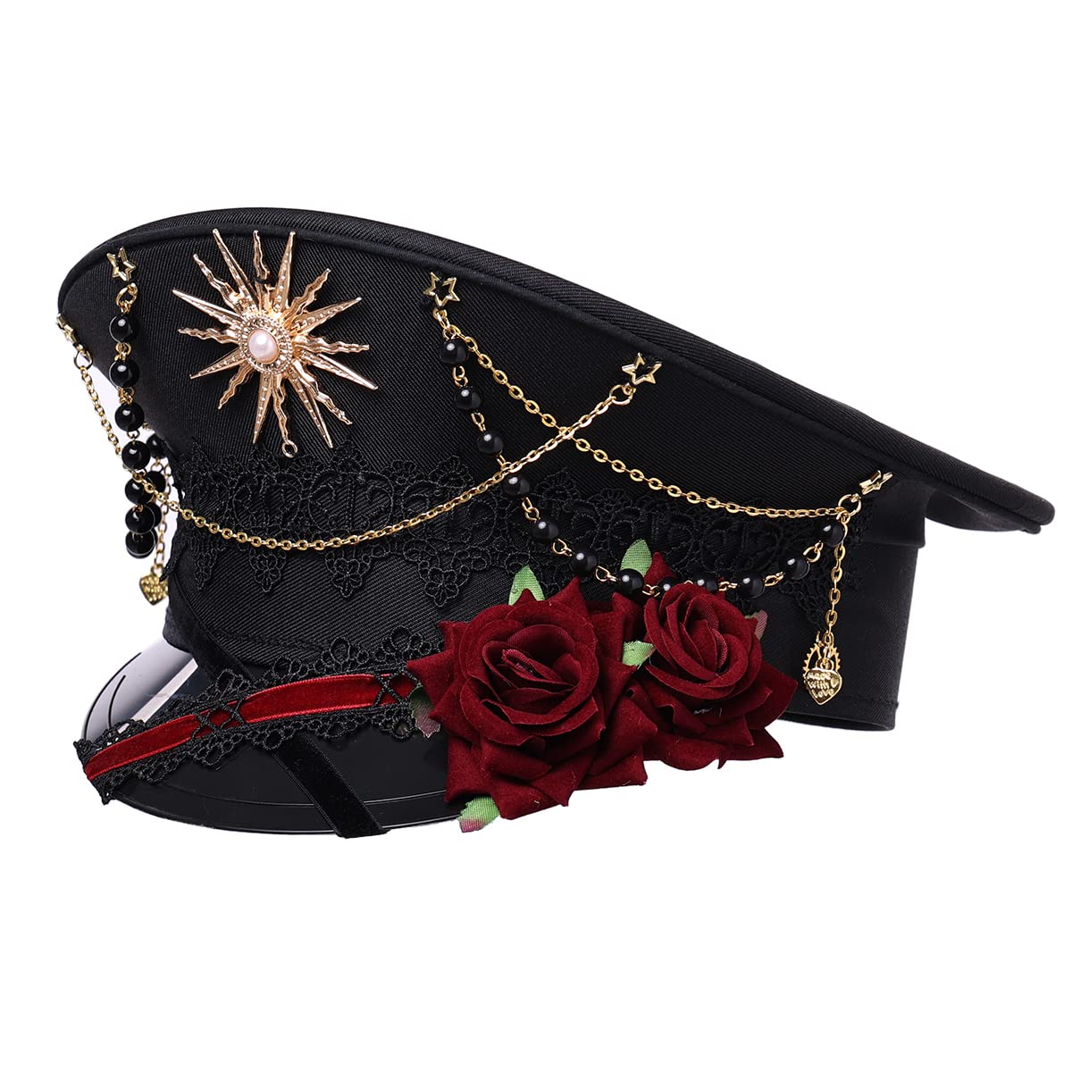 GRACEART Unisex Steampunk Hat Lolita Top Hat Gay Pride Military Captain Hat Halloween Christmas Cosplay (style03) — image 1
