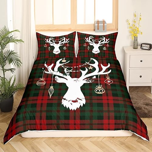 Miniatura 3 de Manfei Funda de edredón de silueta de calavera de reno, tamaño Queen para niños y niños, juego de ropa de cama de graffiti con cierre de cremallera,