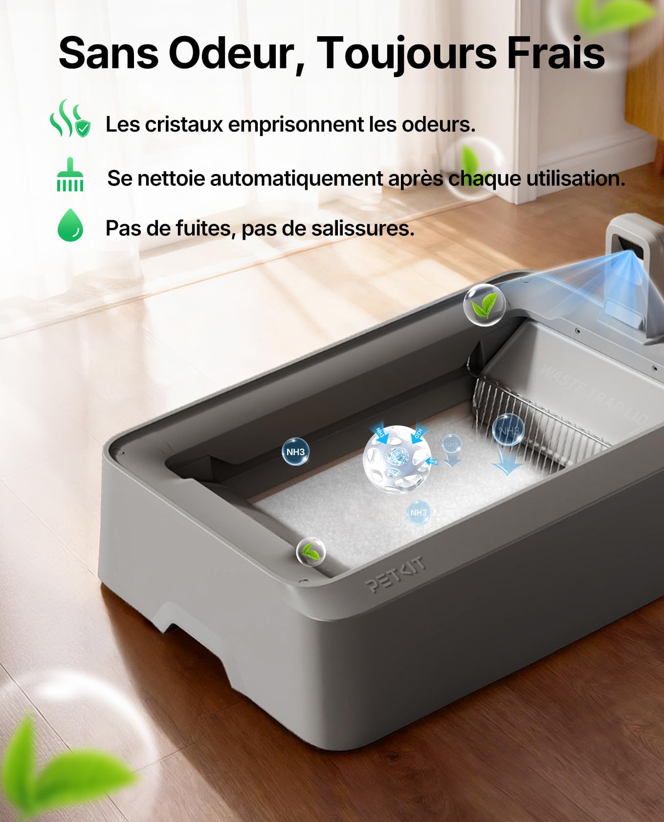 PETKIT Kit de Litière pour Chat en Cristal, Compatible avec PUROBOT Crystal Duo, 6X Désodorisante, 99% sans Poussière, Changement en 3 Étapes, Pas de Nettoyage (4 Pcs)