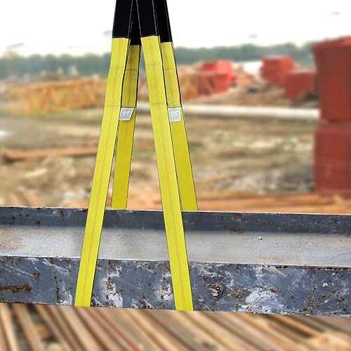 Miniatura 8 de Correas de elevación de 10 x 2 pulgadas, capacidad de 15,000 libras, paquete de 2 eslingas de elevación resistentes, correa de recuperación para