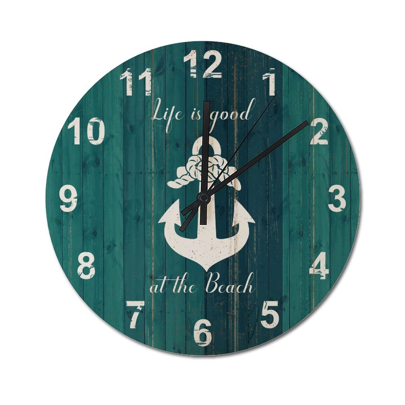 Horloge murale authentique en bois rustique de 38 cm pour la maison