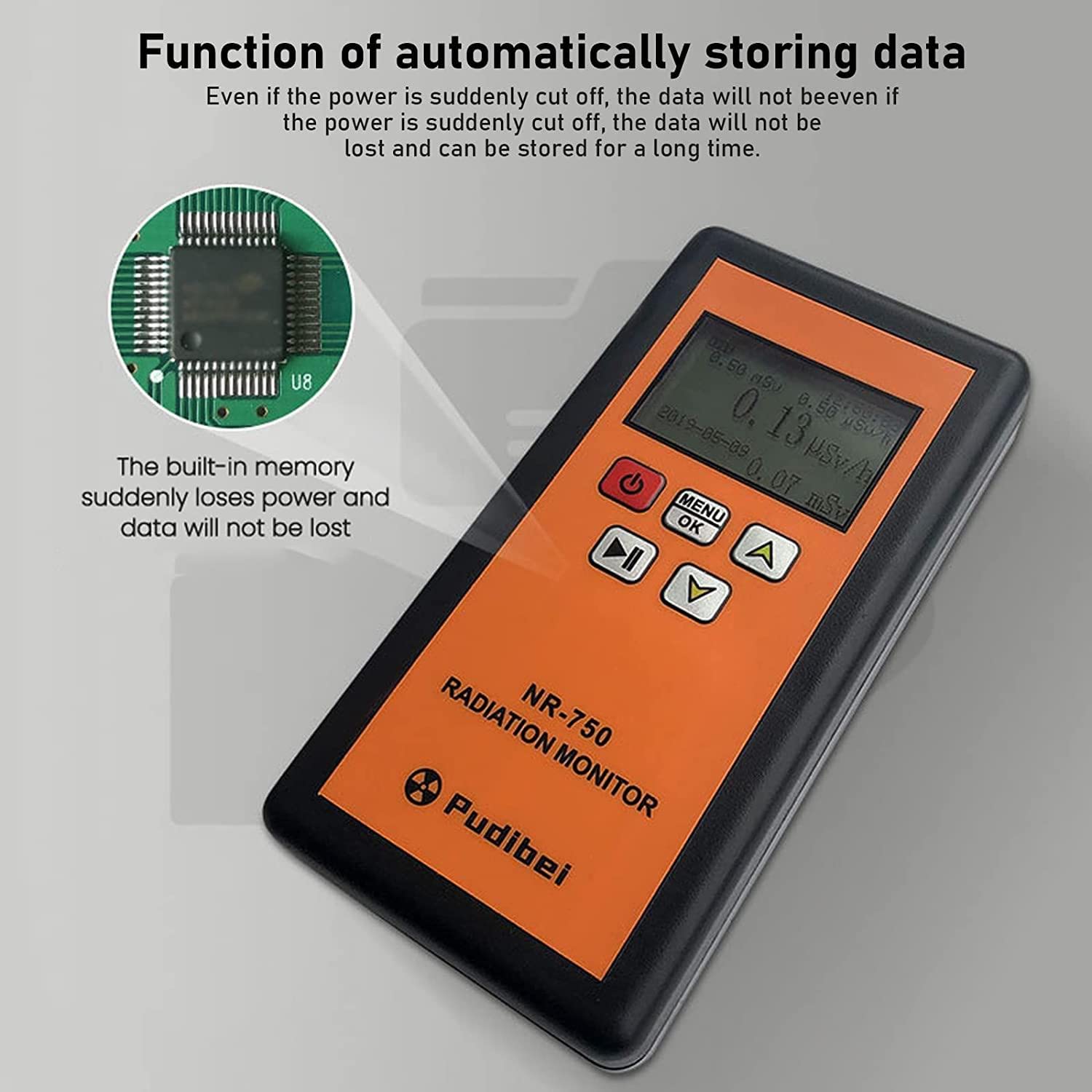Handheld Nuclear Radiation Meter, Professional Geiger Counter Portable Dosimeter, Multifunctional Radioactive Detector for Electromagnetic Radiation, Y X Ray Tester