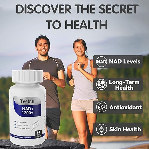 Miniatura 6 de Suplemento NAD de 1200 mg con resveratrol y quercetina y PQQ, suplemento NAD+ de alta pureza para mujeres y hombres, apoya la salud celular y el