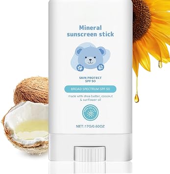 Kids Sun Cream Stick SPF 50 - Mineral Sunscreen for Baby & Children | Gentle, Safe UVA/UVB Protection | Water-Resistant Sunblock for Face & Body | Ideal for Outdoor Play & Sensitive Skin