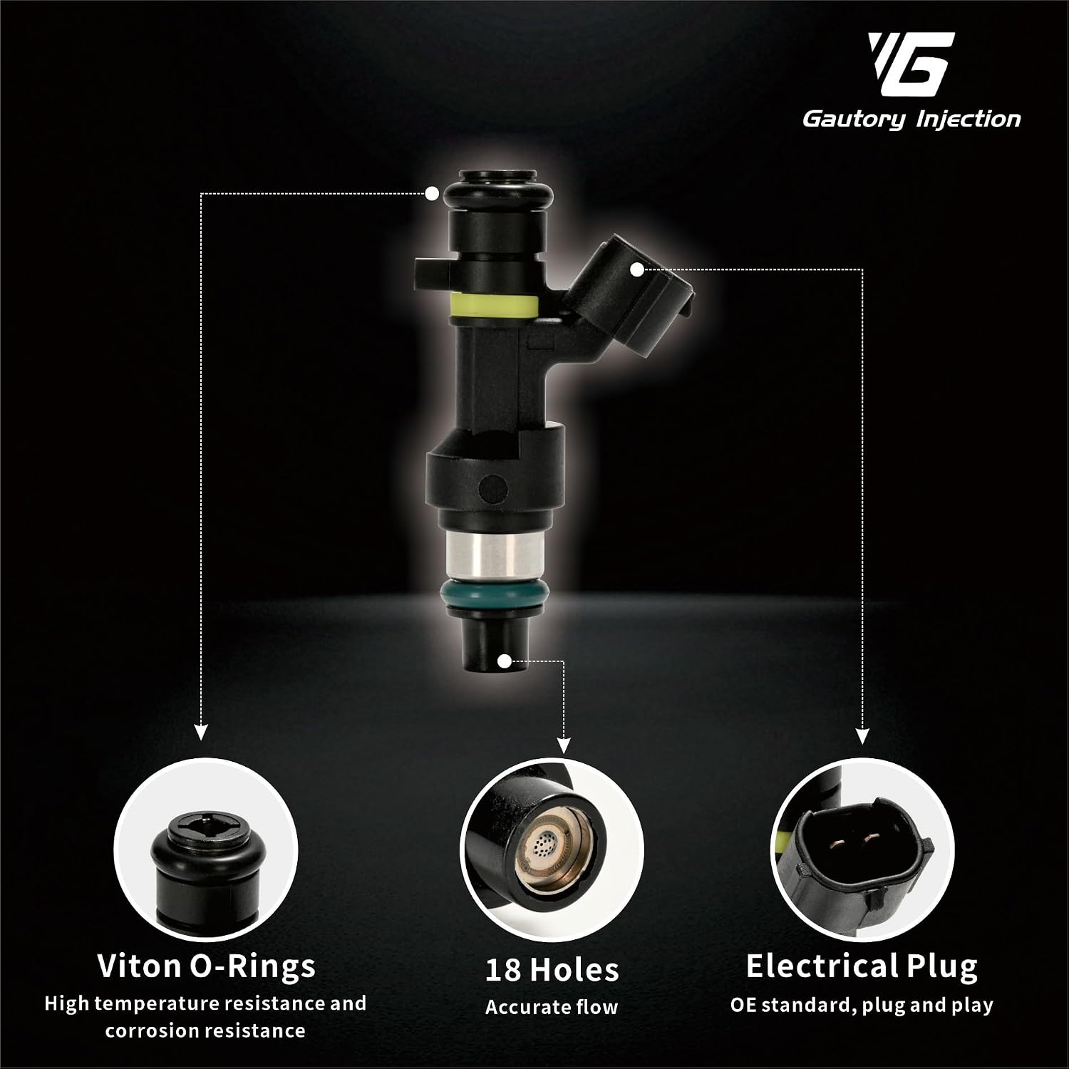FBY2850 Fuel Injectors Fit for 2015-2018 Nissan Sentra 2.0L, 2013-2017 NV200 2.0L 2009-2014 Cube 1.8L, 2007-2012 Versa 1.8L Replaces #16600-EN200 FIJ0026 Set of 4