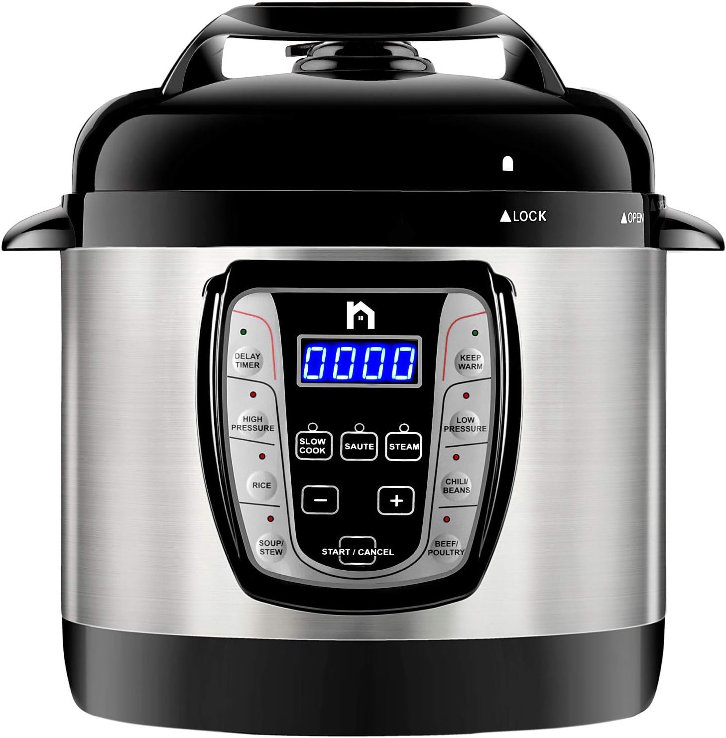 Electric Pressure 9-in-1 Programmable Multicooker Prepare Meals in an Instant, Dishwasher Safe Aluminum Pot, Multifunctional Rice Cooker, Steamer, Sauté Pan, Soup Maker, 2.5 Quart