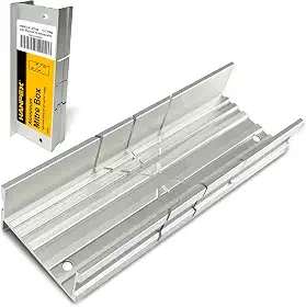 Hanpex Caixa de esquadria de metal pequena de alumínio de 13 cm para serra manual para serra manual, 3 ângulos de corte - ideal para cortar madeira e metal macio