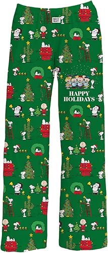 BRIEF INSANITY Snoopy - Pantalones de pijama unisex para descansar, ajuste holgado, ultra suaves, ropa de vacaciones, pantalones de dormir Snoopy