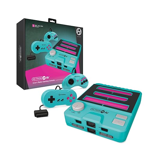 Hyperkin RetroN 3 AV Gaming Console for NES/Super NES (SNES) / Super Famicom/Genesis, 3 in 1 Console System with Controllers for Nintendo and Sega Genesis Games - (Hyper Beach)