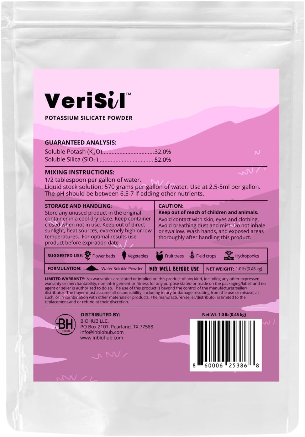 Potassium Silicate (for Plants) - 1.0 LB, White