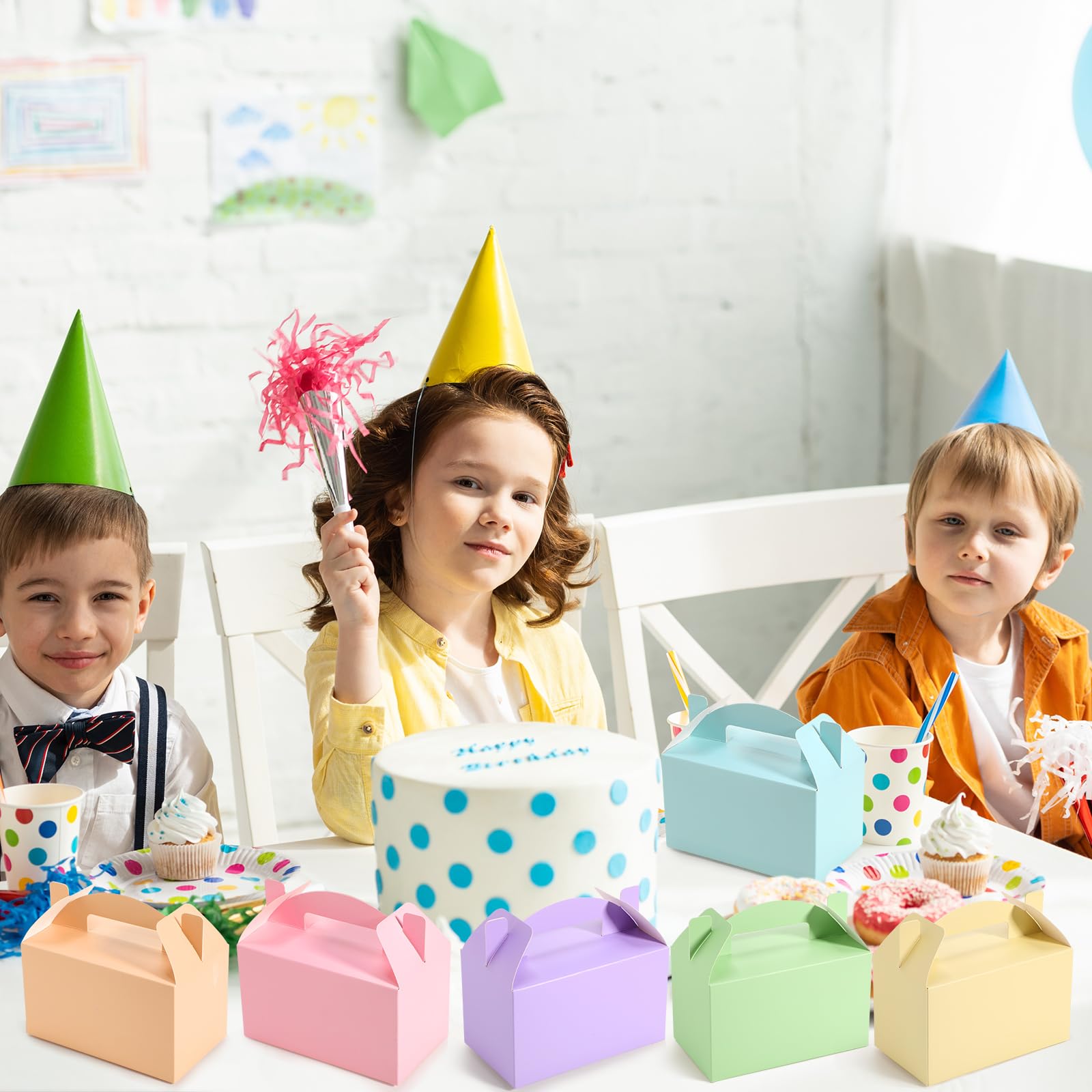 Skyygemm 48 Bunte Geschenkboxen Aus Papier – Perfekt Für Süßigkeiten, Snacks & Gastgeschenke Bei Geburtstag & Party