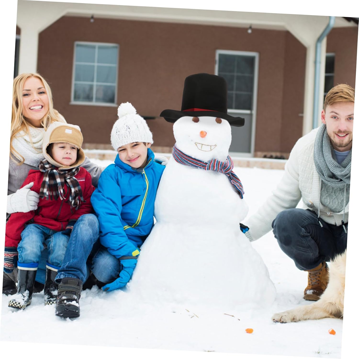 Beavorty 1Set DIY Snowman Decoration Kit with Hat Nose for Christmas Winter Parties Outdoor Holiday Fun Durable Material for Lasting Use