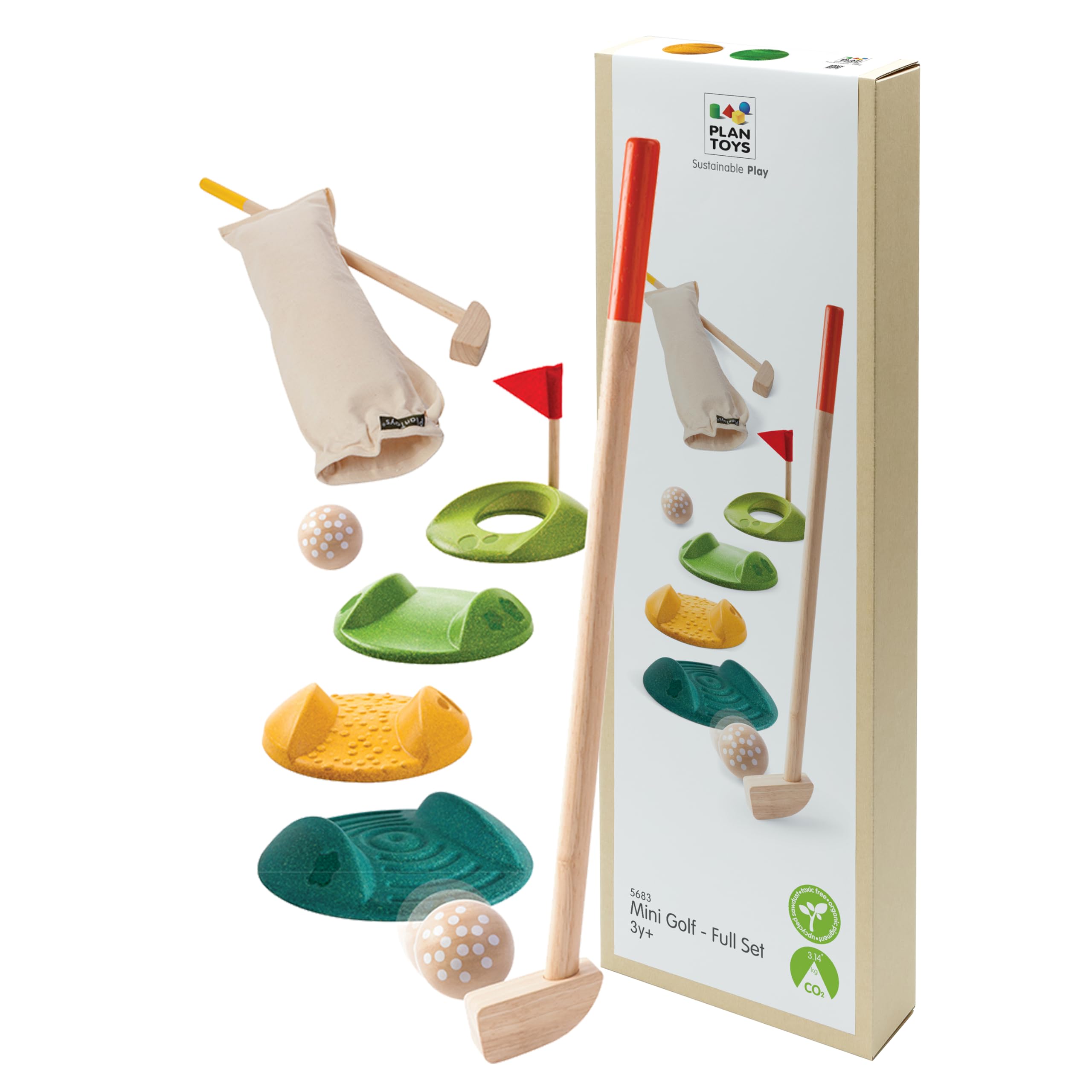 Amazon.com: PlanToys® Mini Golf Set for Kids | Eco-Friendly Wooden