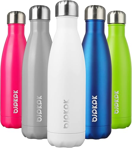 BJPKPK - Botellas de agua aisladas de 17 25 onzas botellas de agua de acero inoxidable botellas de agua deportivas que mantienen el frío durante 24