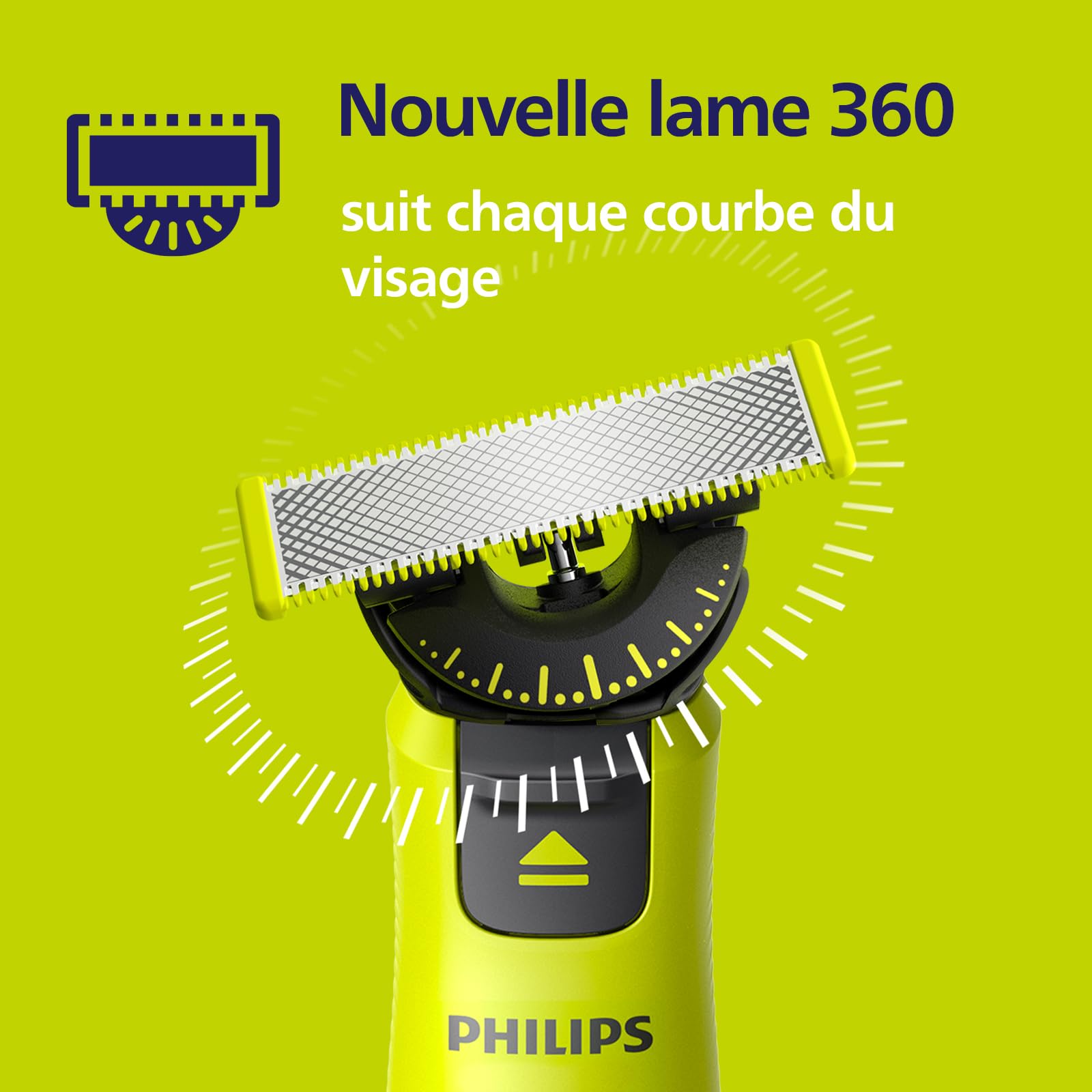Philips OneBlade 360 - Authentiques lames de rechange, pour rasoir/tondeuse électrique OneBlade, 3x 360 lames, modèle QP430/60