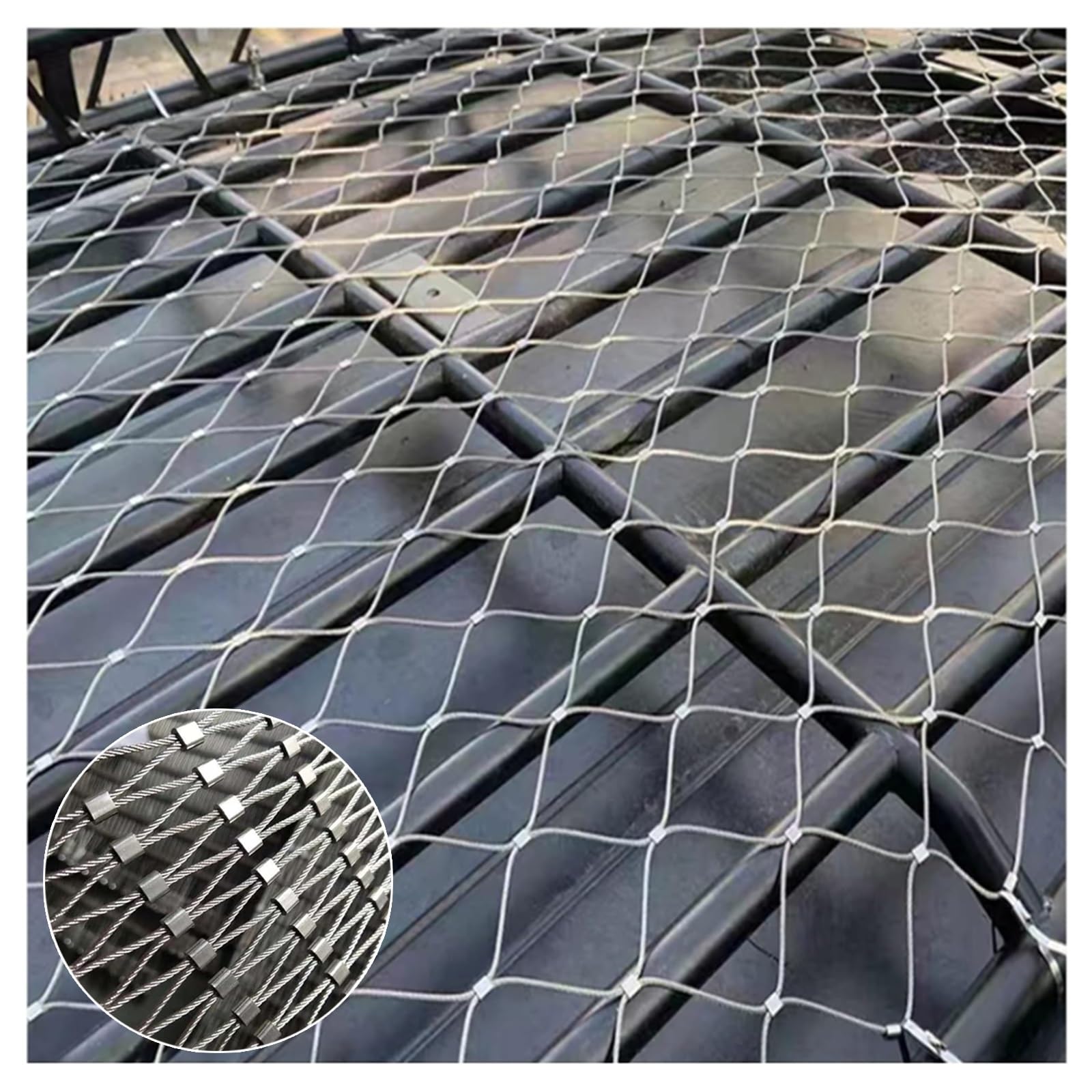 Galzed Wire Mesh Roll - Elastyczna siatka kablowa do poręczy zewnętrznej i bezpieczeństwa na balkon, rozmiar: 1,2 m x 25 m / 3.93ft x 82.02ft / 3.93ft