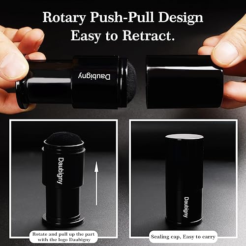 Miniatura 3 de Daubigny - Brocha de maquillaje retráctil Kabuki, cepillo de base de maquillaje para rubor bronceador y polvo