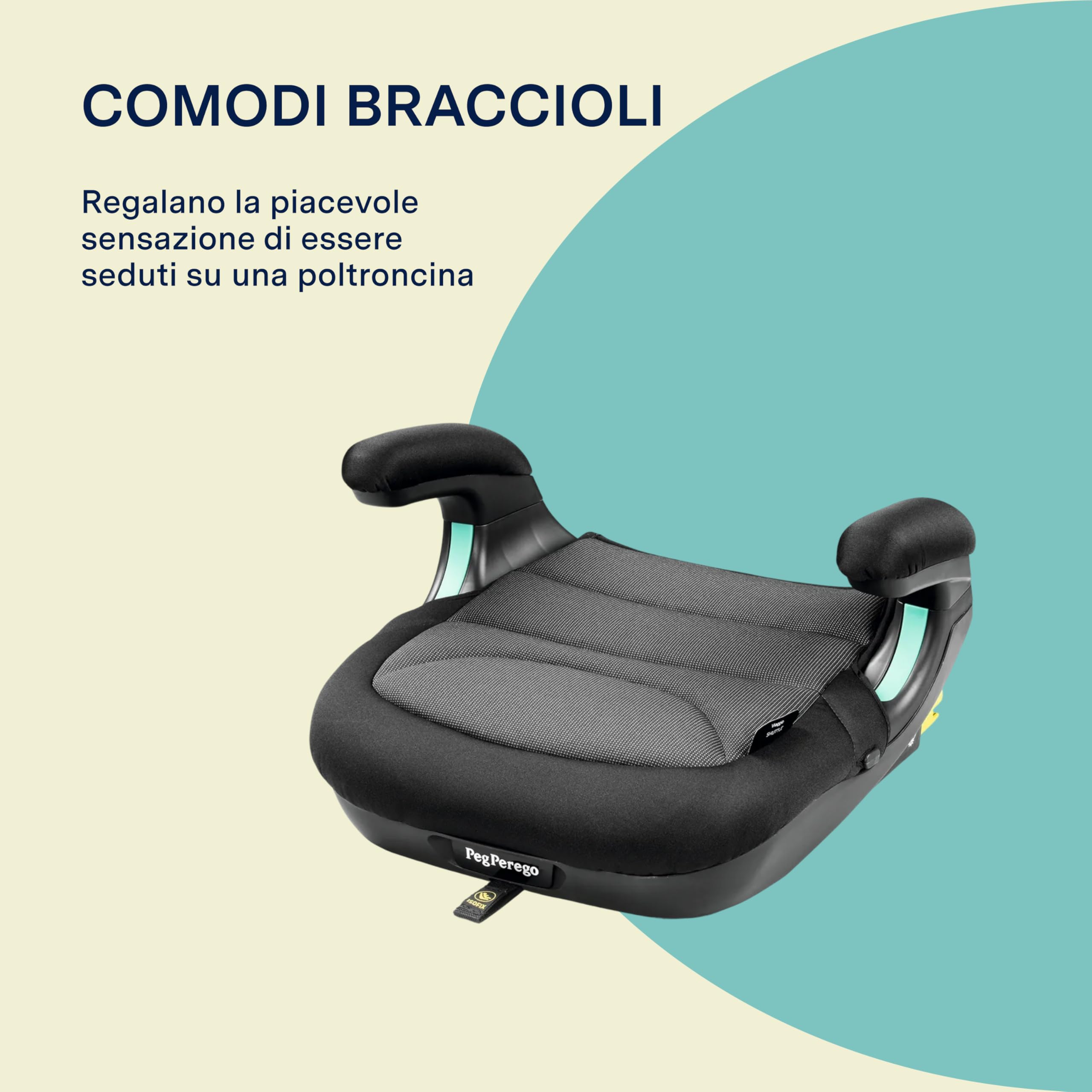 PEG Viaggio Shuttle Seggiolino Auto, Rialzo Auto con ISOFIX per Bambini da 125 a 150 cm (6-12 anni), 22-36 kg, Crystal Black
