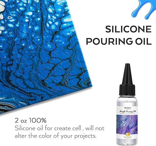 Miniatura 9 de Nicpro Kit de suministros de pintura acrílica de 14 colores, 8.45 onzas, gran volumen premezclado, juego a granel de pintura de alto flujo con