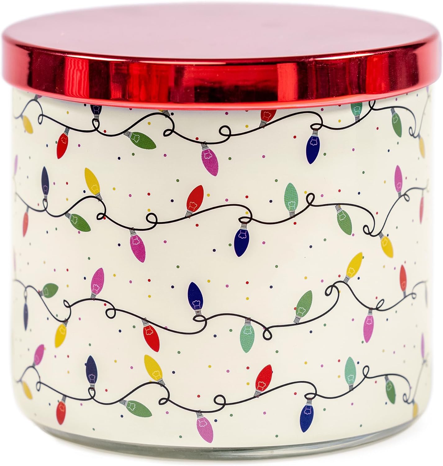 Christmas Candles, Xmas Berry Jam Scented Candle, Large 3 Wicks, 14 oz Christmas String Lights Candle Gift