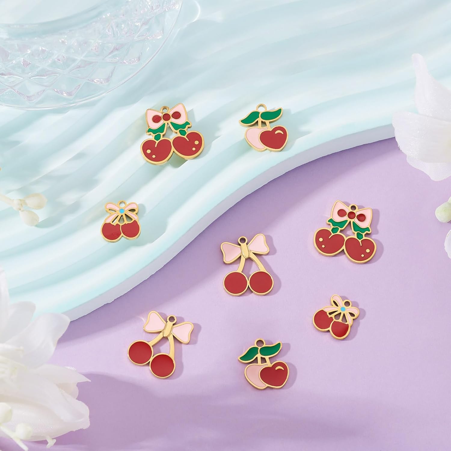 Fruit Enamel Charms Assorted Fruits Stainless Steel Charms Metal Fruit Dangle Pendants for DIY Crafts Necklace Earring Keychain Jewelry Making - Image 5