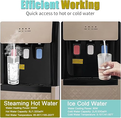 Miniatura 5 de Dispensador de enfriador de agua para botella de 5 galones (Champaign Gold)