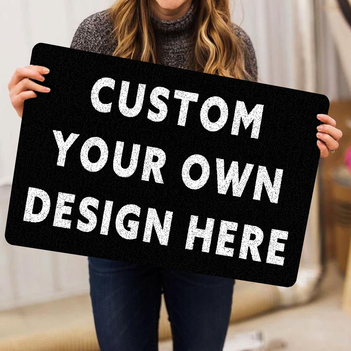InterestPrint Custom Your Text Design Personalized Picture Welcome Doormat Gift Home Decoration Mat Outdoor Indoor Rug Funny Entry Decor Indoor/
