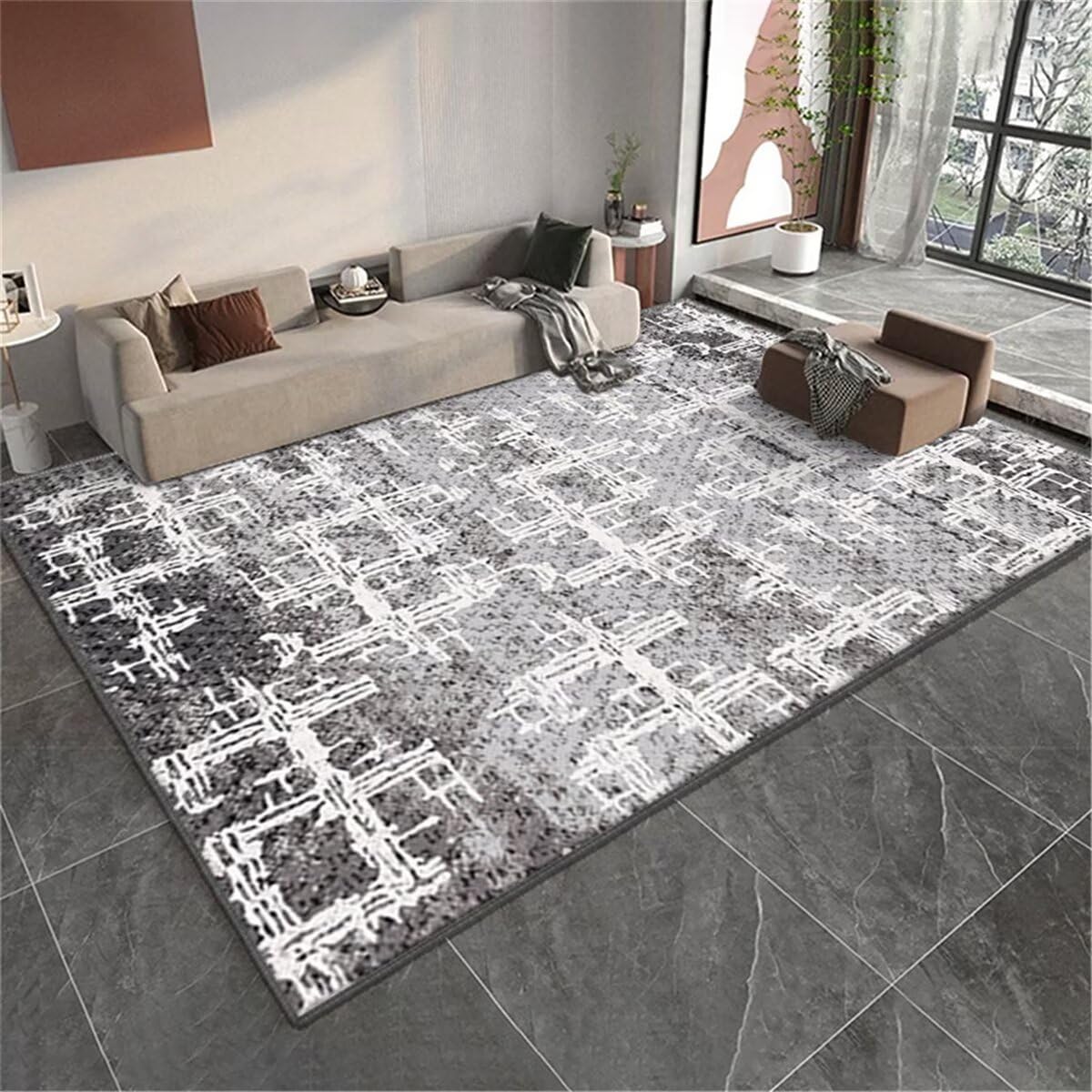 Tapis de chambre garçon gris moderne 160x230cm pour espace de jeux