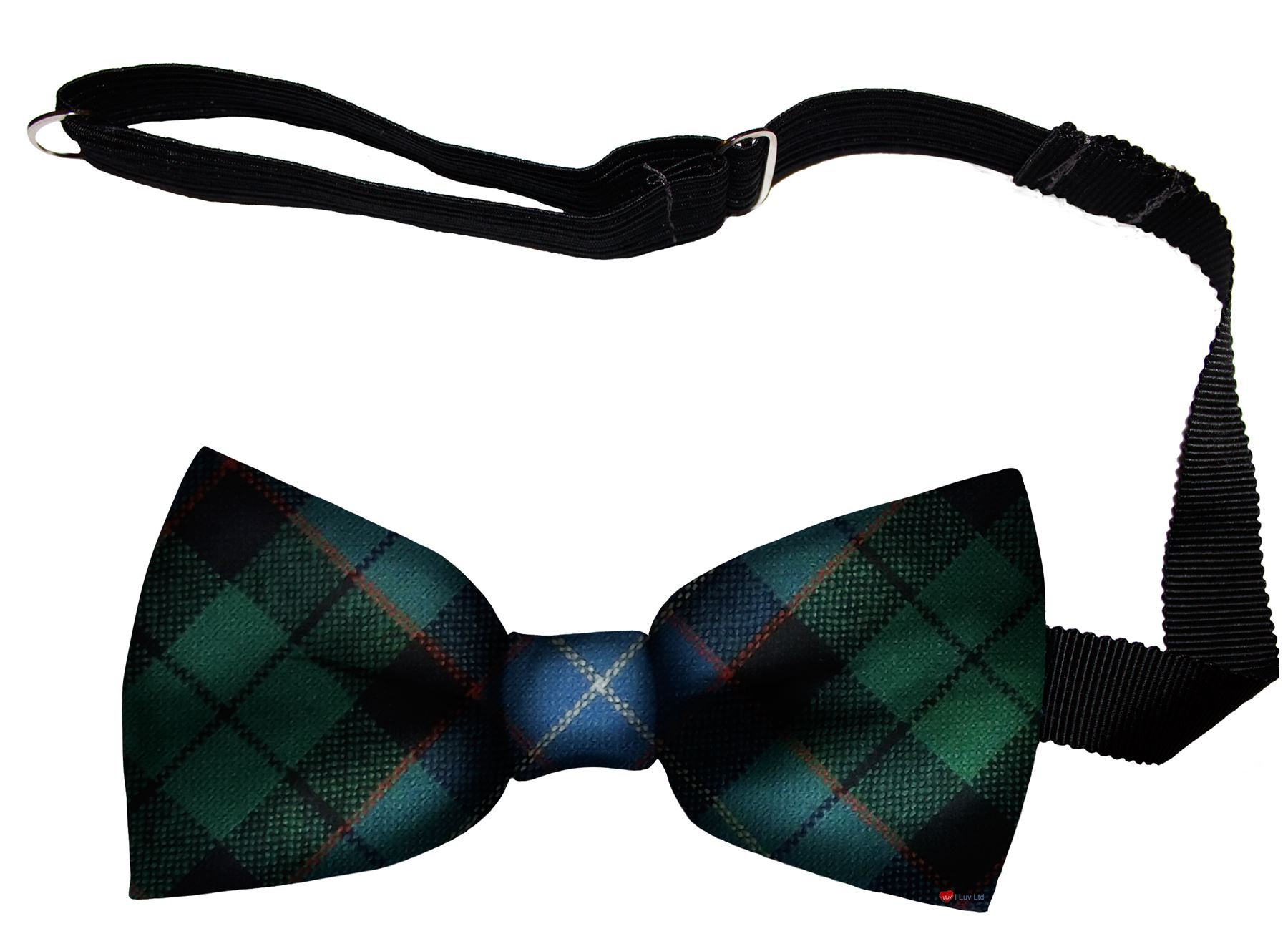 I LUV LTD Mens Bow Tie Soft Wool Woven And Made in Scotland in Mitchell Ancient Tartan Adjustable Strap for Easy Fastening